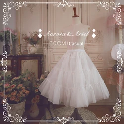 [AA Lolita Fashion]Casual Lolita Petticoat 60cm White Organza Pettiskirt Midi A Line Under Skirt