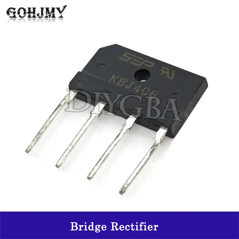 5PCS KBJ406 KBJ406G 4A 600V ZIP Diode Bridge Rectifier New