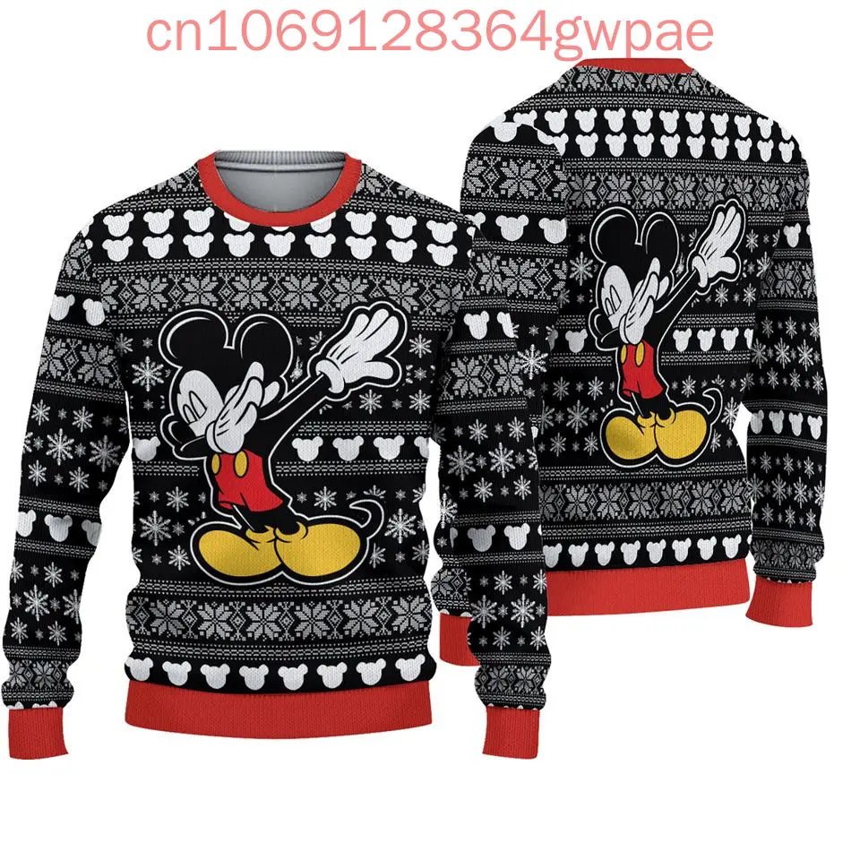 Maglione brutto Disney Topolino personalizzato maglione 3D da donna da uomo Topolino Minnie brutto maglione natalizio Anime regali di Natale maglione