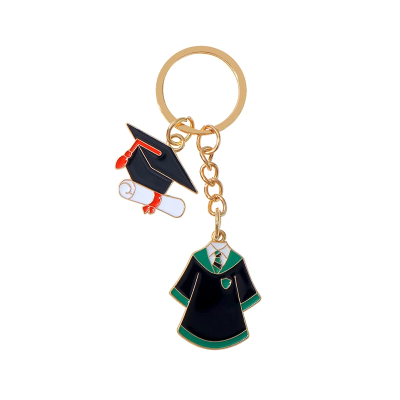 Creative Bachelor Uniform Keychain Multicolor Metal Key Ring For Students Graduation Memorial Gifts Backpack Phone Case Pendant