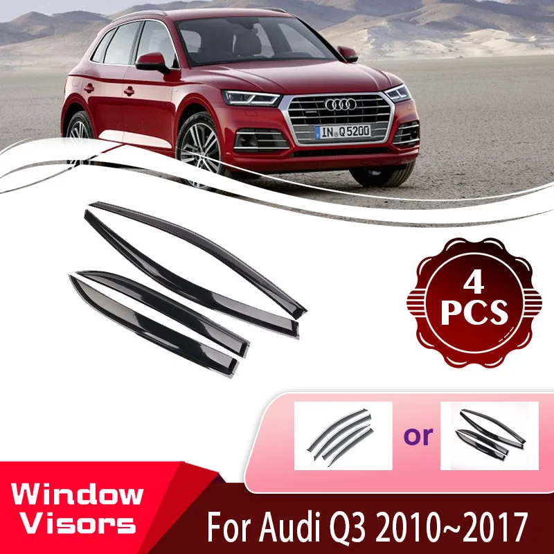 

Car Window Visors For Audi Q5 8R 2010~2017 Car Awnings Wind Sun Rain Visor Deflector Weathershields Shelter Auto Accessories Set