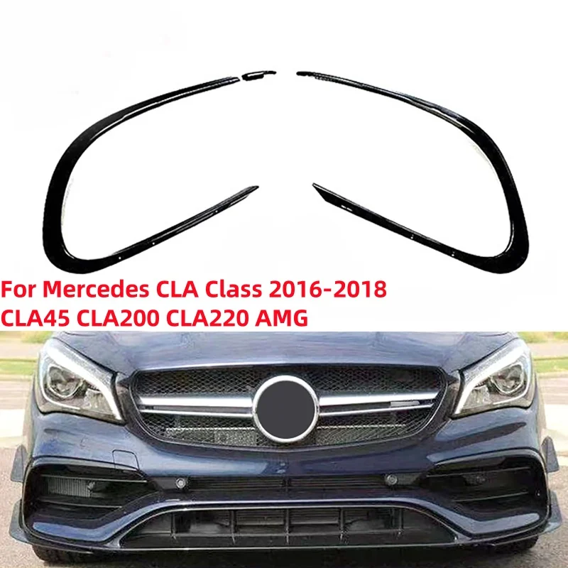 Car Front Bumper Side Fog Light Splitter Spoiler Trim for Mercedes CLA Class 2016-2018 CLA45 CLA200 CLA220 AMG