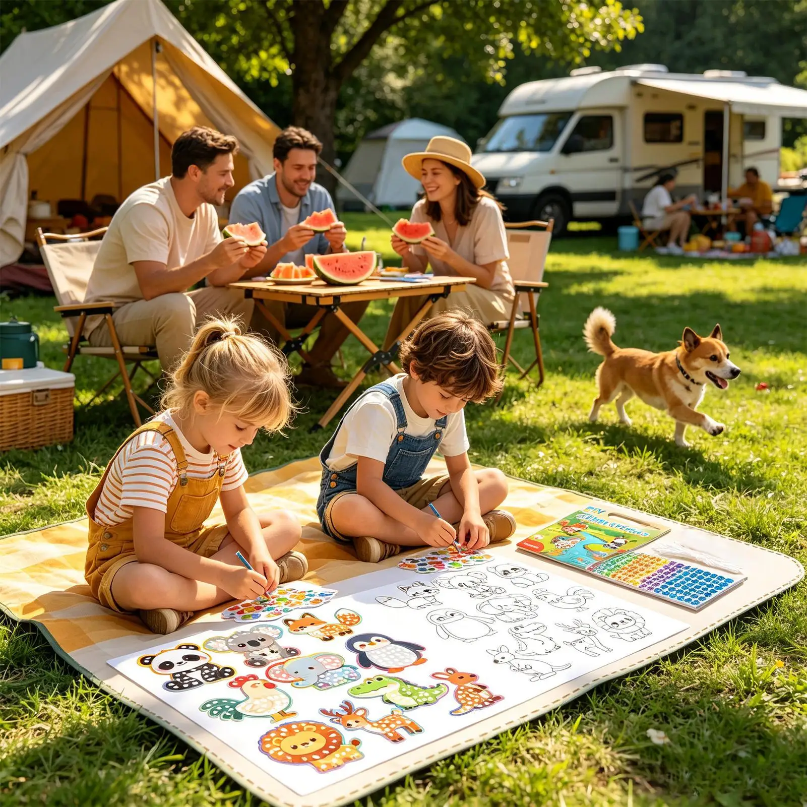 Sticker Packs Kids 2-in-1 Funny DIY Mosaic Learning Craft Kits Cute Animal Stickers Coloring Set For Boys Girls Home Bedroom