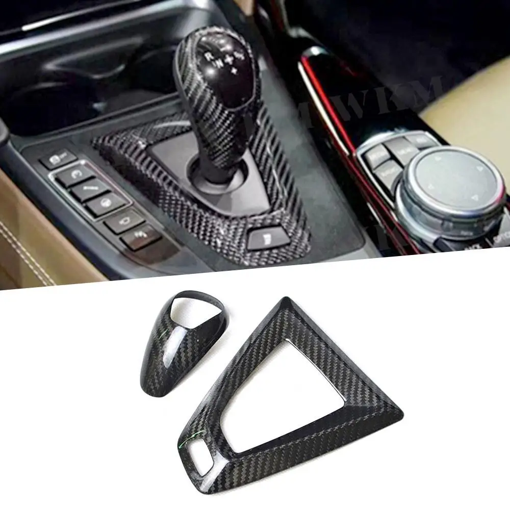 

Carbon Fiber Interior Gear Knob Cover for BMW F80 M3 F82 M4 F87 E92 E93 E60 M5 F10 M5 M6 F85 X5M F86 X6M Car Accessories