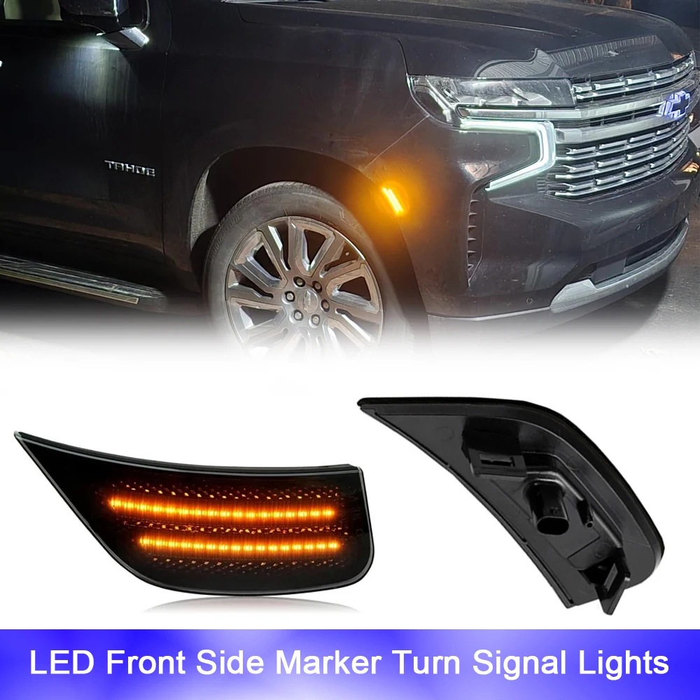 

2x LED Side Marker Lights for GMC Yukon XL Denali Cadillac Escalade ESV Chevrolet Tahoe Suburban Car Turn Signal Indicator Lamp