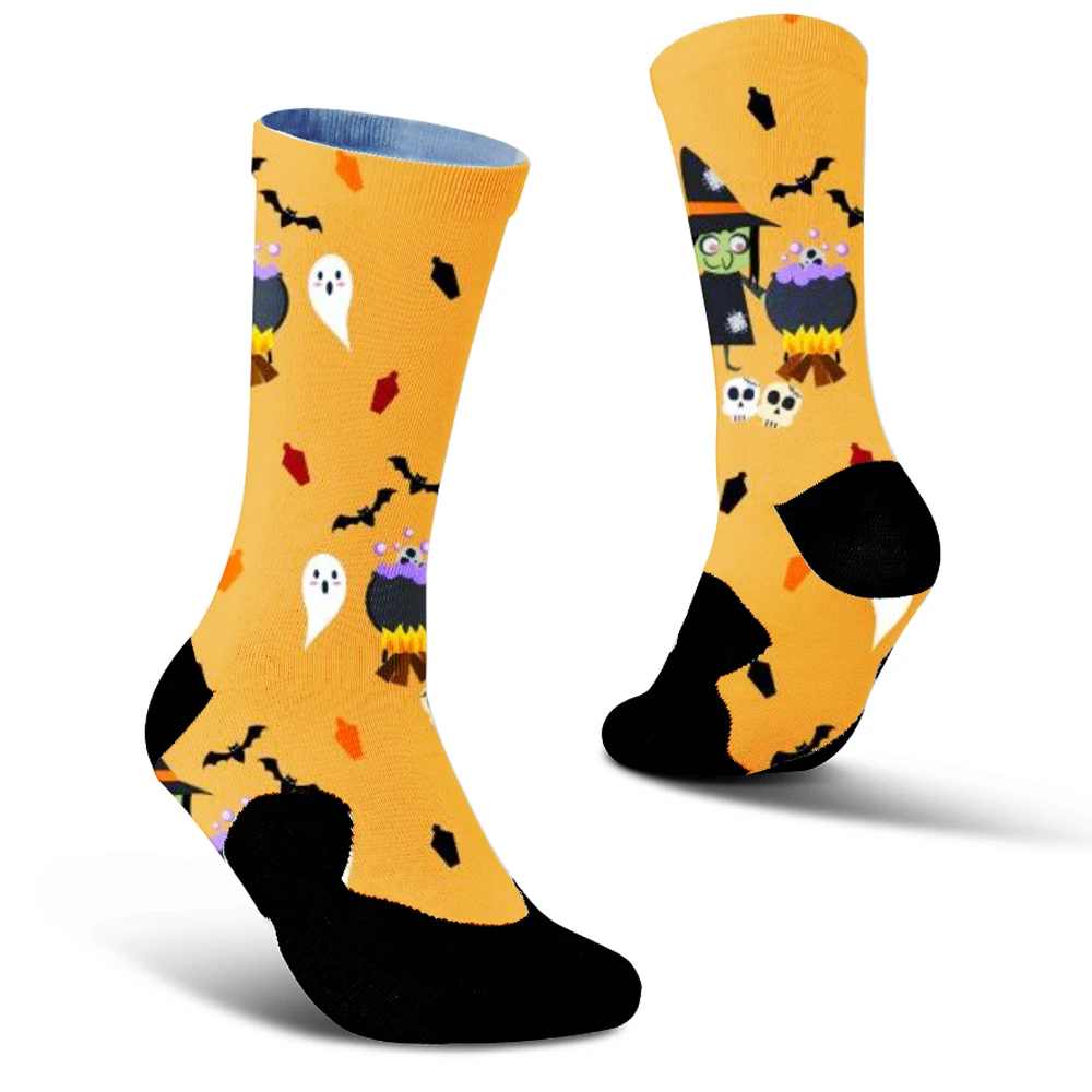 Chaussettes de compression respirantes non ald pour hommes et femmes, chaussettes d'Halloween, chaussettes de vélo, chaussettes de cyclisme, chaussettes de course de flotte de vélo, nouveau