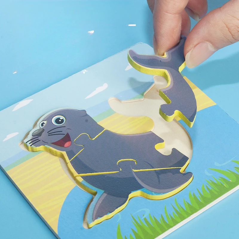 

Baby Wooden Cartoon 3D Jigsaw Animal Traffic Cognition Logical Thinking Ability Toys Early Learning Educatioanl Puzzle Toys