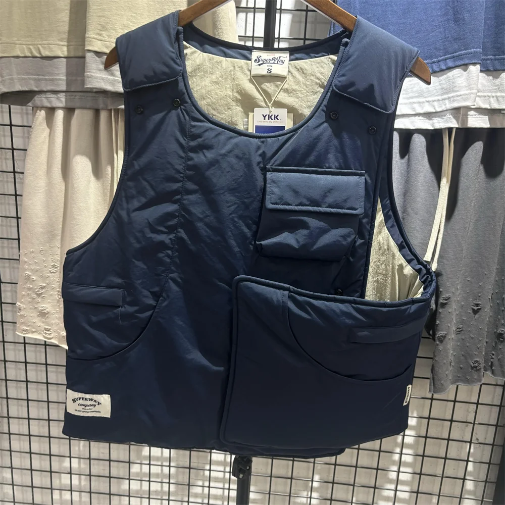 

Faionable Уличная одежда Спецодежда Multi-ket ex Жилет High Street Hip Hop Sle Регулируемый размер Осень Зима Thiened ro...