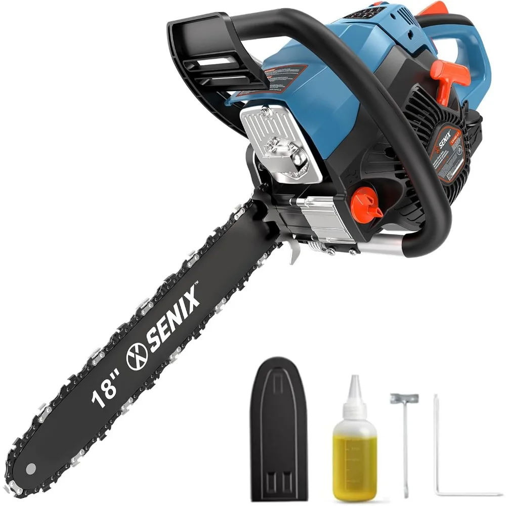 18-Inch 49cc Gas Chainsaw for Wood Cutting and Tree Trimming | Cordless and Easy Start