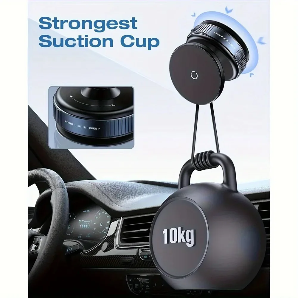 Magnetic 360° Adjustable  Universal Car Bracket Vacuum Suction Phone Mount Foldable Phone Holder Car Mounted Adsorption Bracket image 2