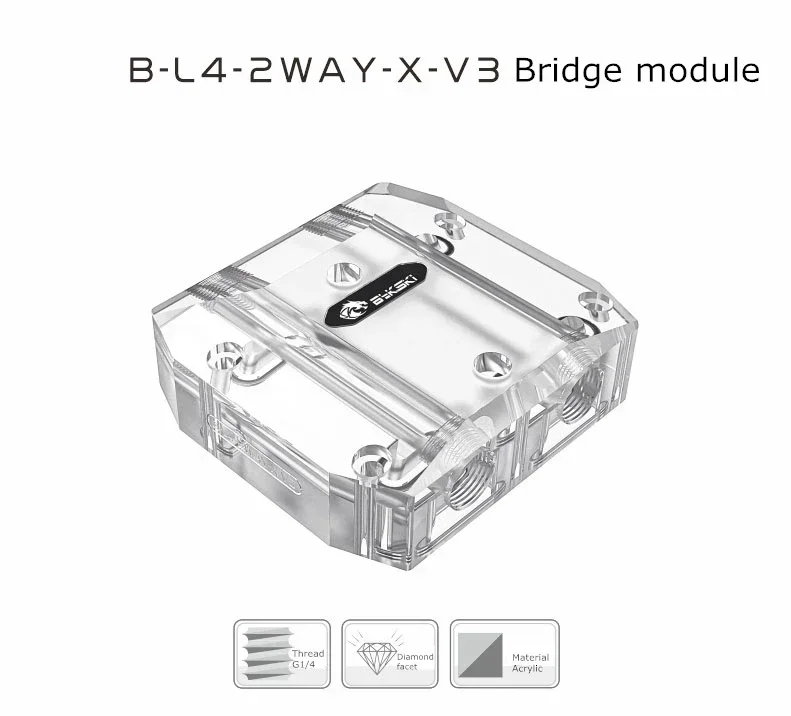 Imagem -03 - Bykski Módulo de Freio de Placa Gráfica Múltipla Acrílico Transparente Maneiras Conector Gpu Acessórios de Modding de pc B-l42way-x-v3