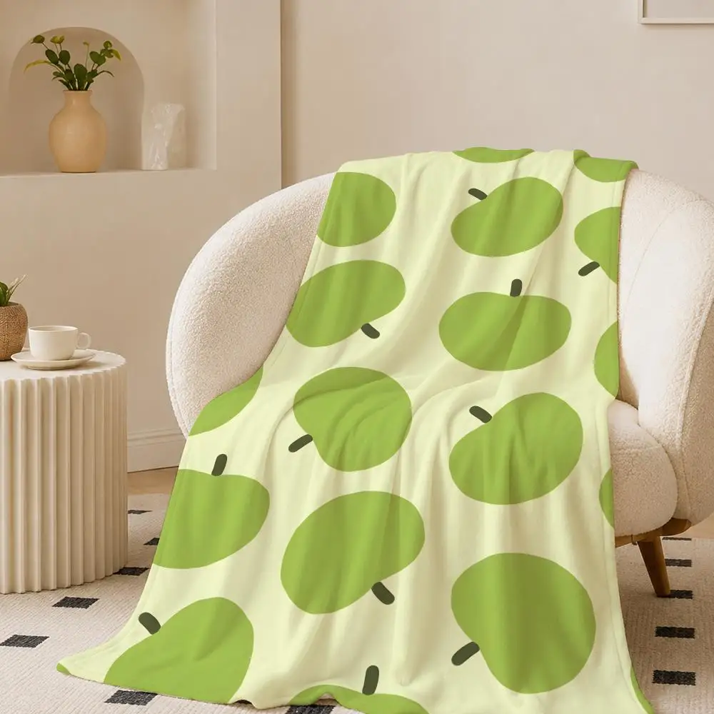 Simple attractive apples Throw 240g flannel blanket, suitable for sofas, beds, offices, exquisite gift blankets