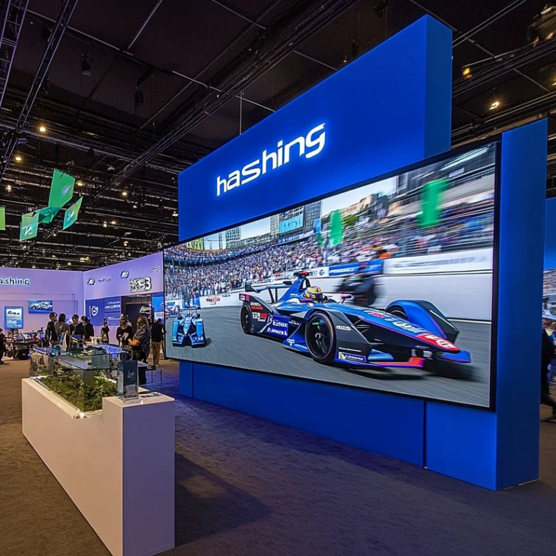 Luminars الإبداعية عرض كبير مخصص لعرض السيارات كشك المعرض شاشة LED وحدات SEG كشك العرض التجاري لعرض SEMA