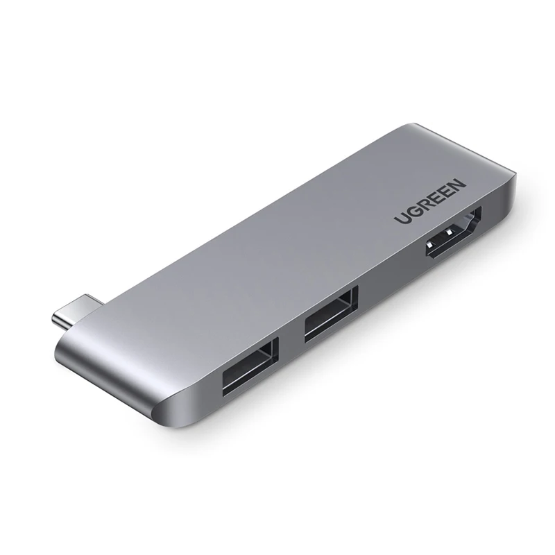 UGREEN 3 in 1Hub USB Type C to 4K-HDMI 2 USB 3.0 Port Adapter Dock Station for MacBook