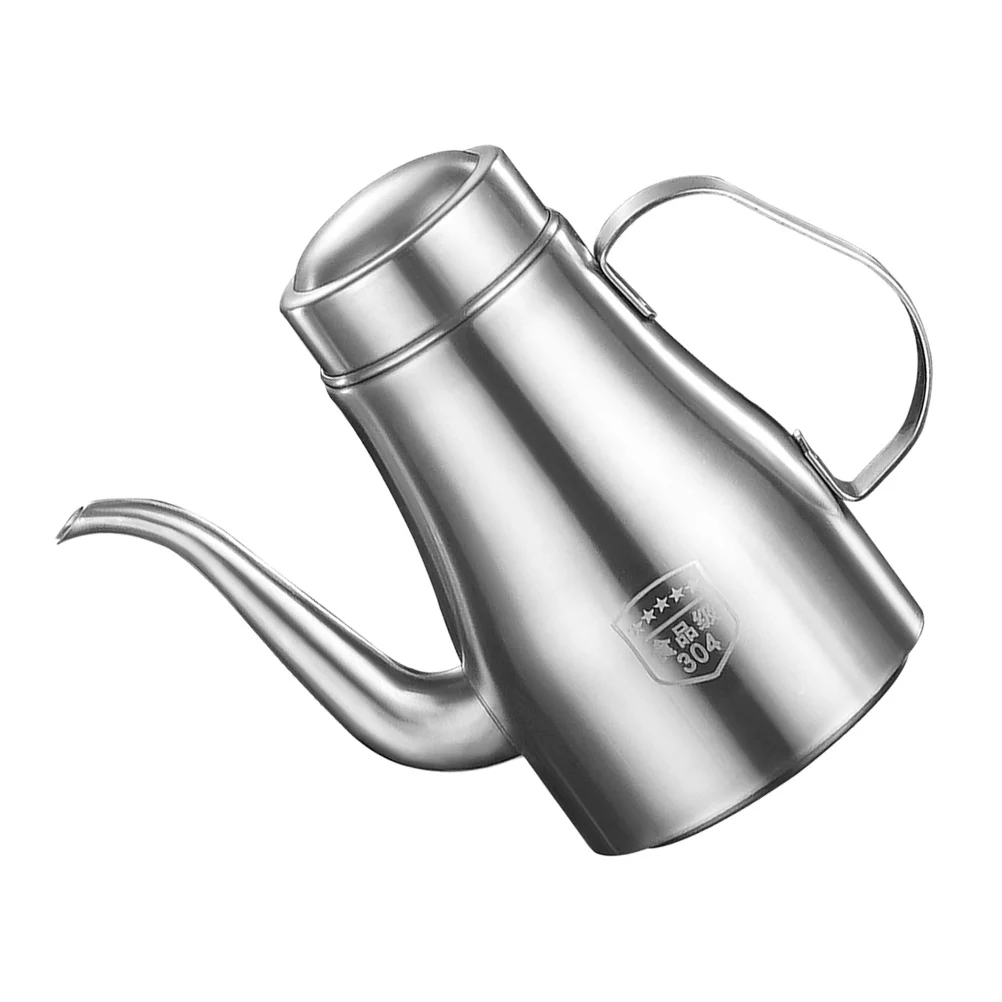 

24Oz Stainless Steel Oil Pot Kitchen Grease Container Ergonomic Handle For Olive Oil Vinegar Soy Sauce Dispenser Multi-Function