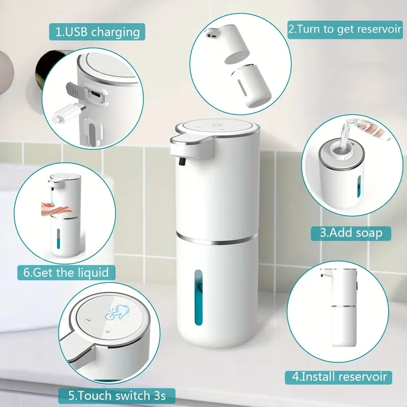 Smart Sensing Foam Soap Dispenser Usb Rechargeable Wall-Mounted Soap Dispenser Home Bathroom Accessories