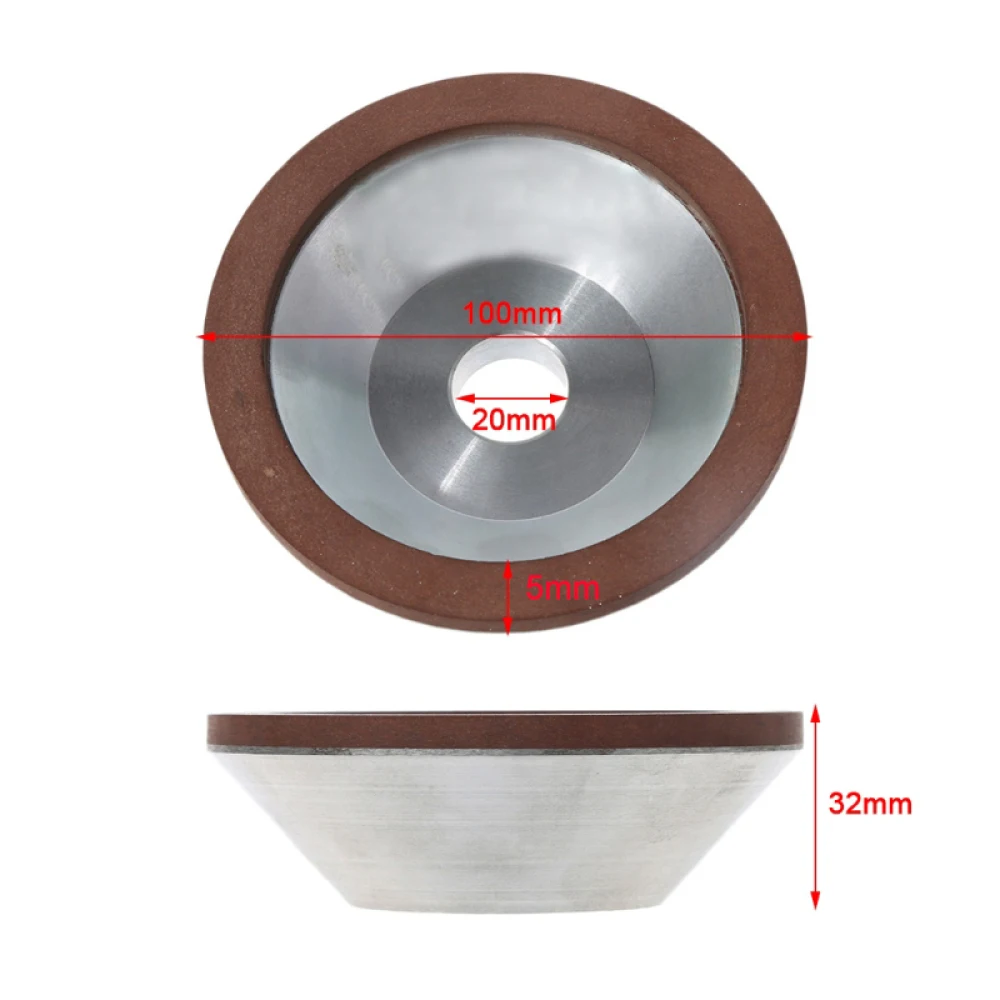 100/125mm 180# Diamond Grinding Wheel Cup For Grinding Carbide Metal Tungsten Steel Woodworking Polishing Tools