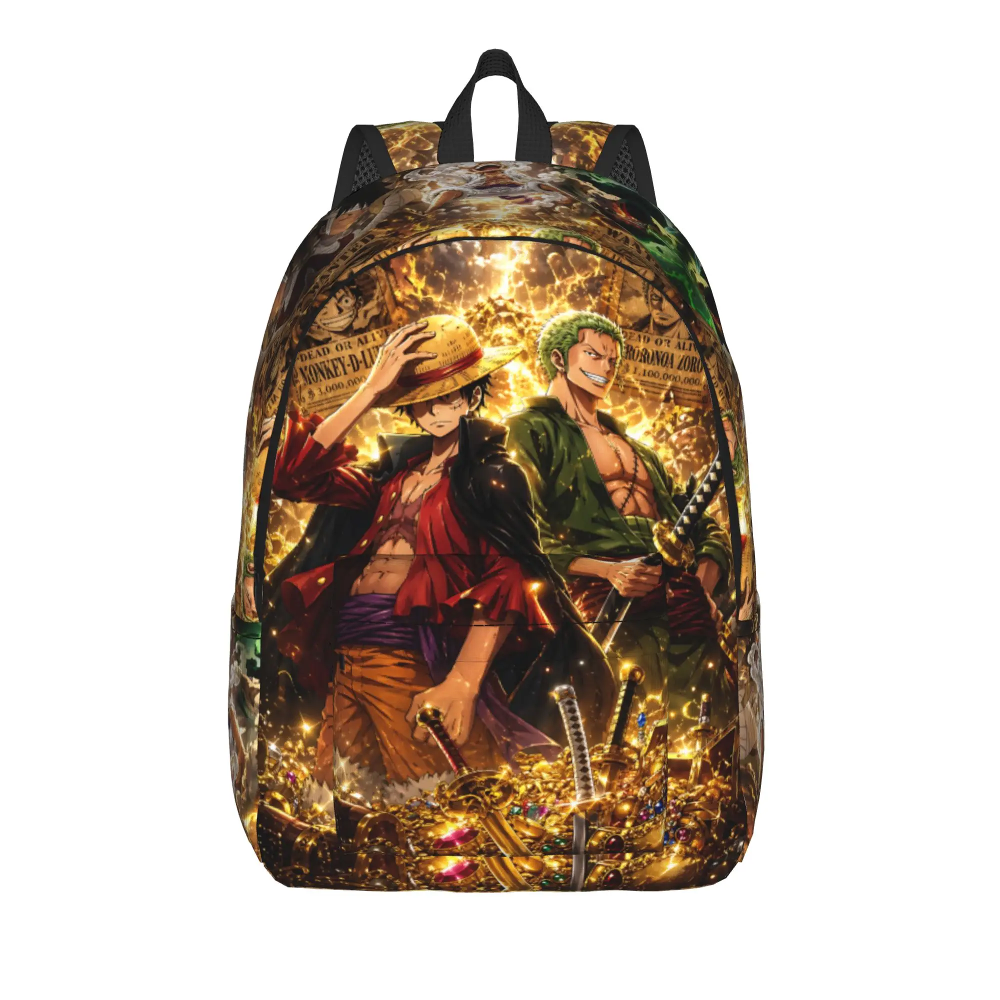 Fashion Luffy e Zoro Backpack  Mochilas Light Camping Zipper Closure Rucksack