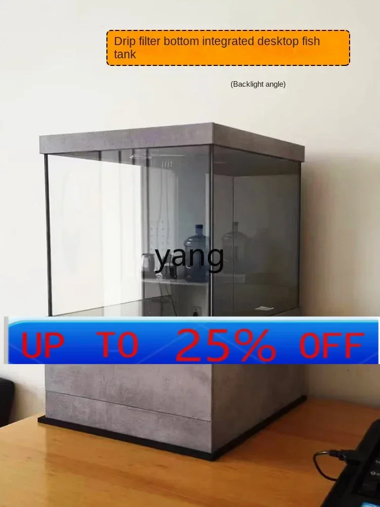 

LMM Aquarium Douyu Lei Long Landscaping Small Circular Ecological Stream Tank Desktop Fish Tank