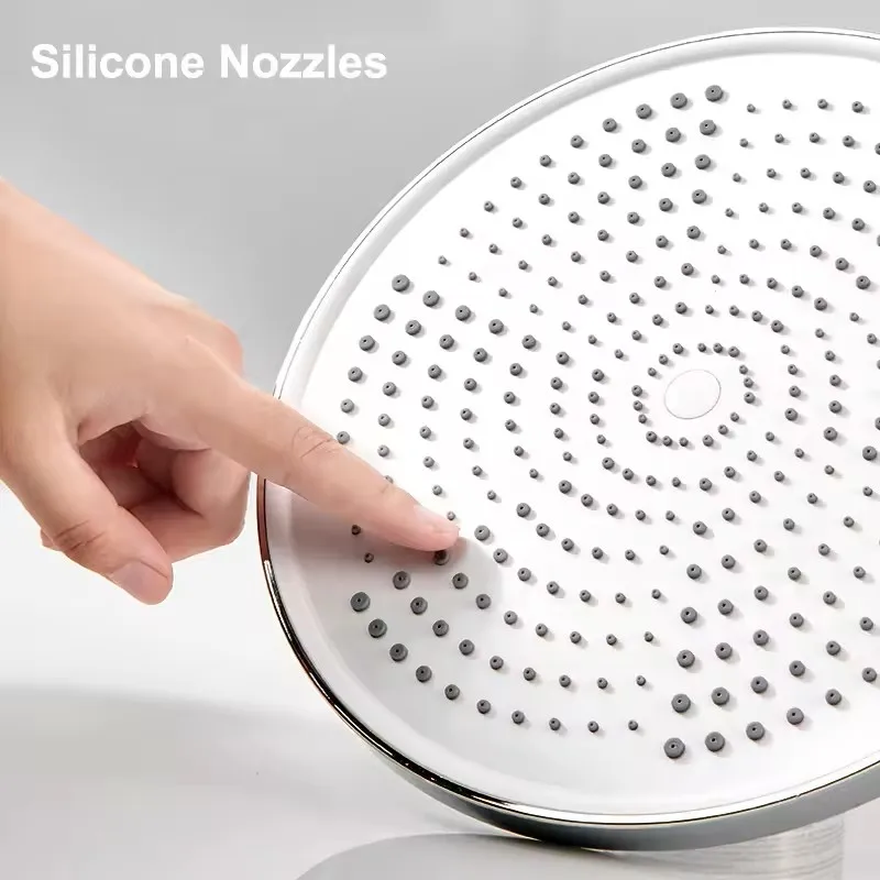 1PC 25CM High Pressure Big Panel Large Flow Shower Head High Flow 10 Inch Round Pressure Boosting Design Spa Bathroom Showerhead