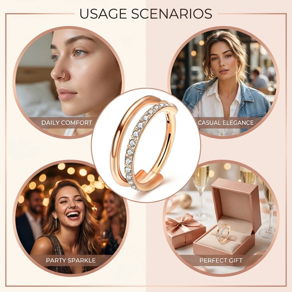 G23 Titan-Nasenring mit Zirkon – Body Jewelry For Sensitive Skin Bewertung und Preis