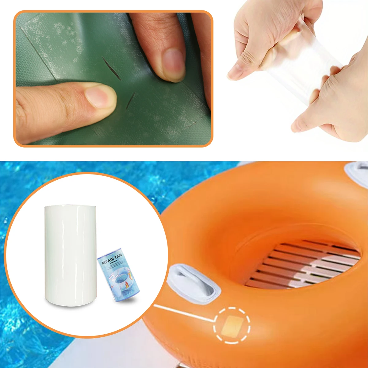 TPU ซ่อม Air Leakage เทปโปร่งใสซ่อม Patch Inflatable ผลิตภัณฑ์ซ่อม Patch Inflatable ว่ายน้ําวงกลมเทปซ่อม