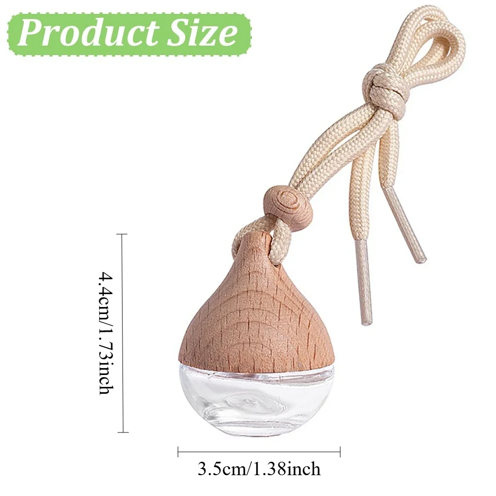 6/12PCS Drop Shape Perfume Glass Bottle Mini Essential Oil Perfume Diffuser Hanging Pendant Car Interior Freshening Aromatherapy