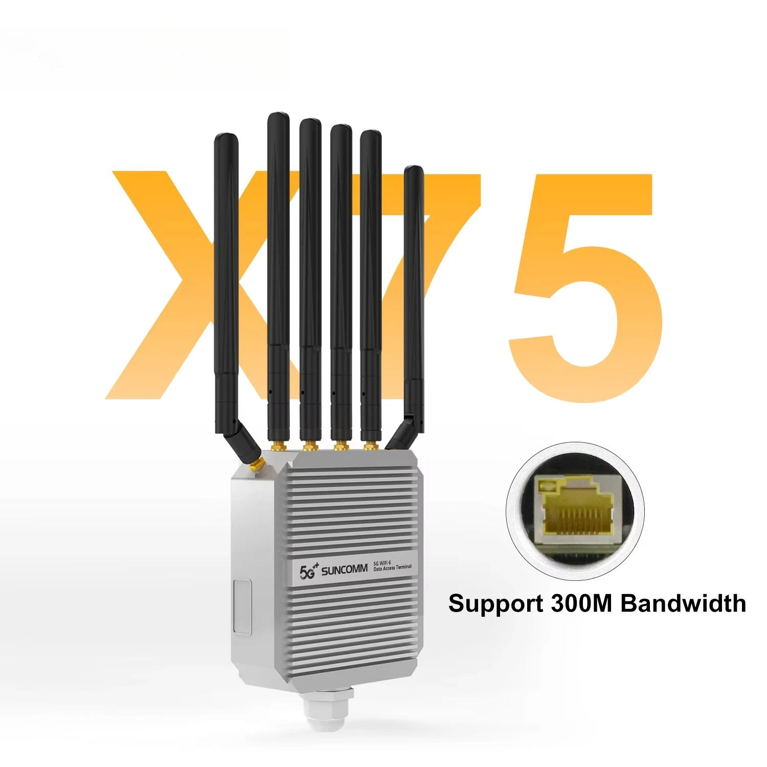 

SUNCOMM CP520 X75 AX3000 IPQ5018 Dual Band Waterproof IP67 2.5Gbps High-speed Interface POE Power Supply 5G Outdoor Router