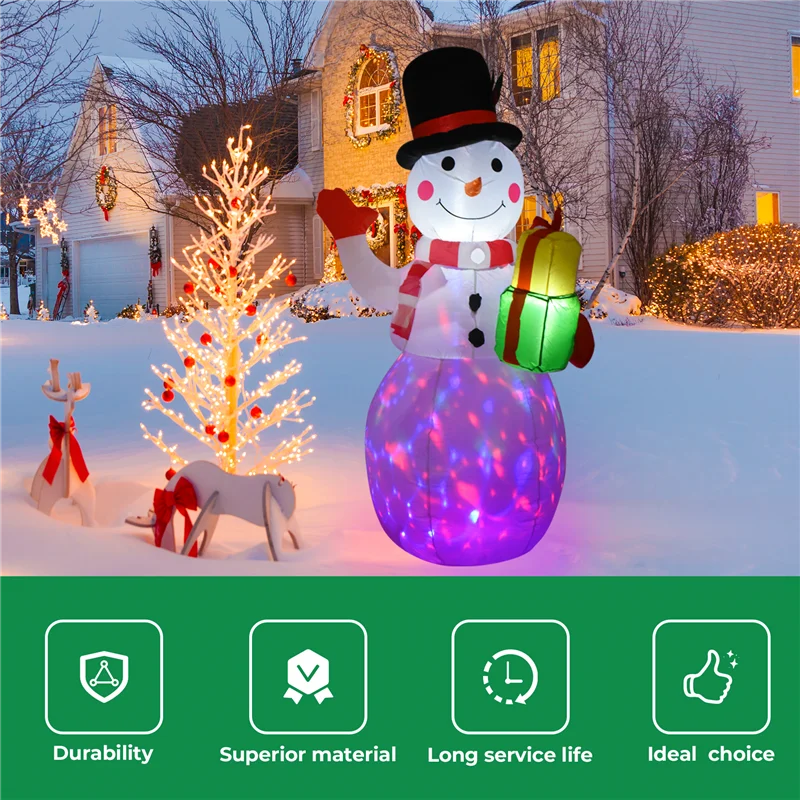 Bom-150cm led iluminado inflável boneco de neve bomba de ar noite lâmpada brinquedos infláveis interior ao ar livre decoração natal