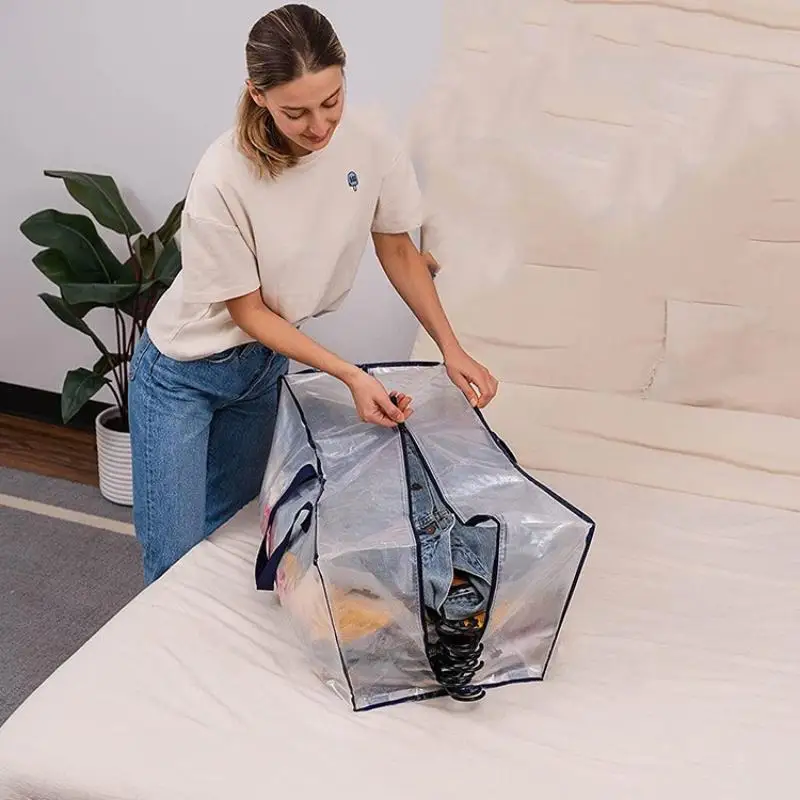 أكياس تخزين كبيرة منسوجة من البولي بروبيلين مع سحاب حقيبة ملابس مقاومة للماء للملابس والفراش | [2025E]