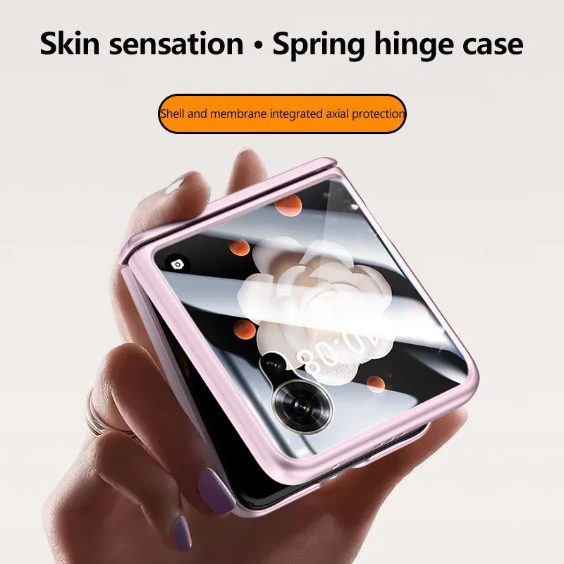 Feel Skin bisagra de resorte a prueba de golpes, funda para Honor Magic V Flip Shell Film integrado