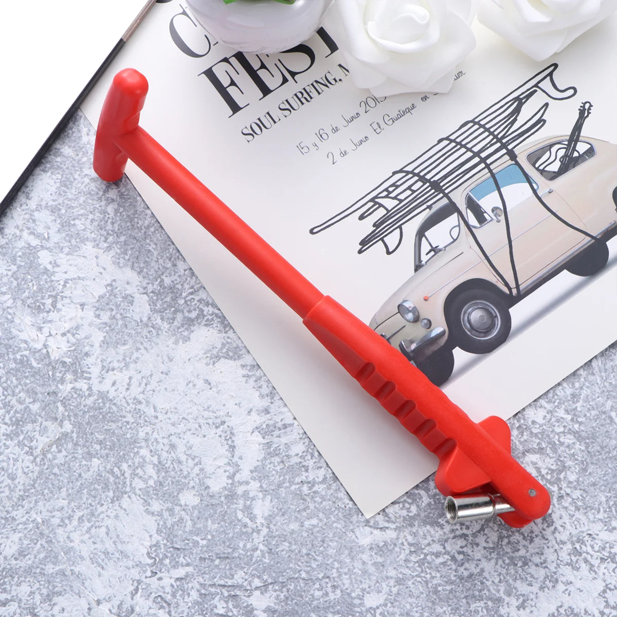 

Valve Core Tool Red Plastic Handle Steel Shaft For Cars Trucks Bikes Motorcycles Tire Rod Puller Tire Mouth Removal Auto