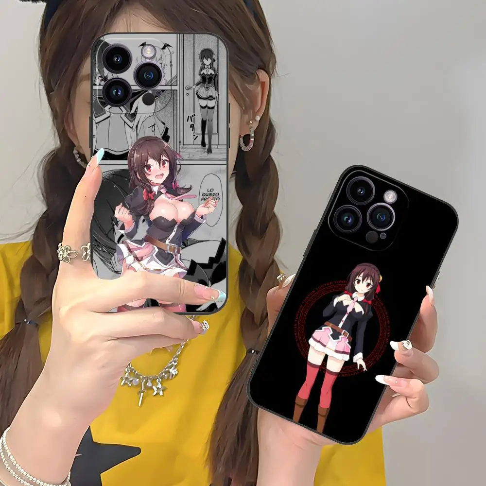 

Чехол для мобильного телефона Konosuba Yunyun для iPhone 17, 16, 15, 14, 13, 12, 11 X XR XS 8 7 Pro Max Plus, мини-цветный защитный чехол, роскошный