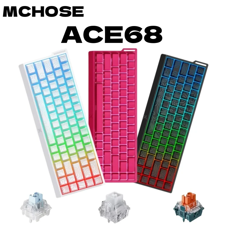 

MCHOSE ACE68 Magnetic Keyboard Wired Mechanical ACE60 Pro for Gaming 0.01mm RapidTrigg 8000Hz SOCD/Rs 0.125ms 128K Sampling Rate