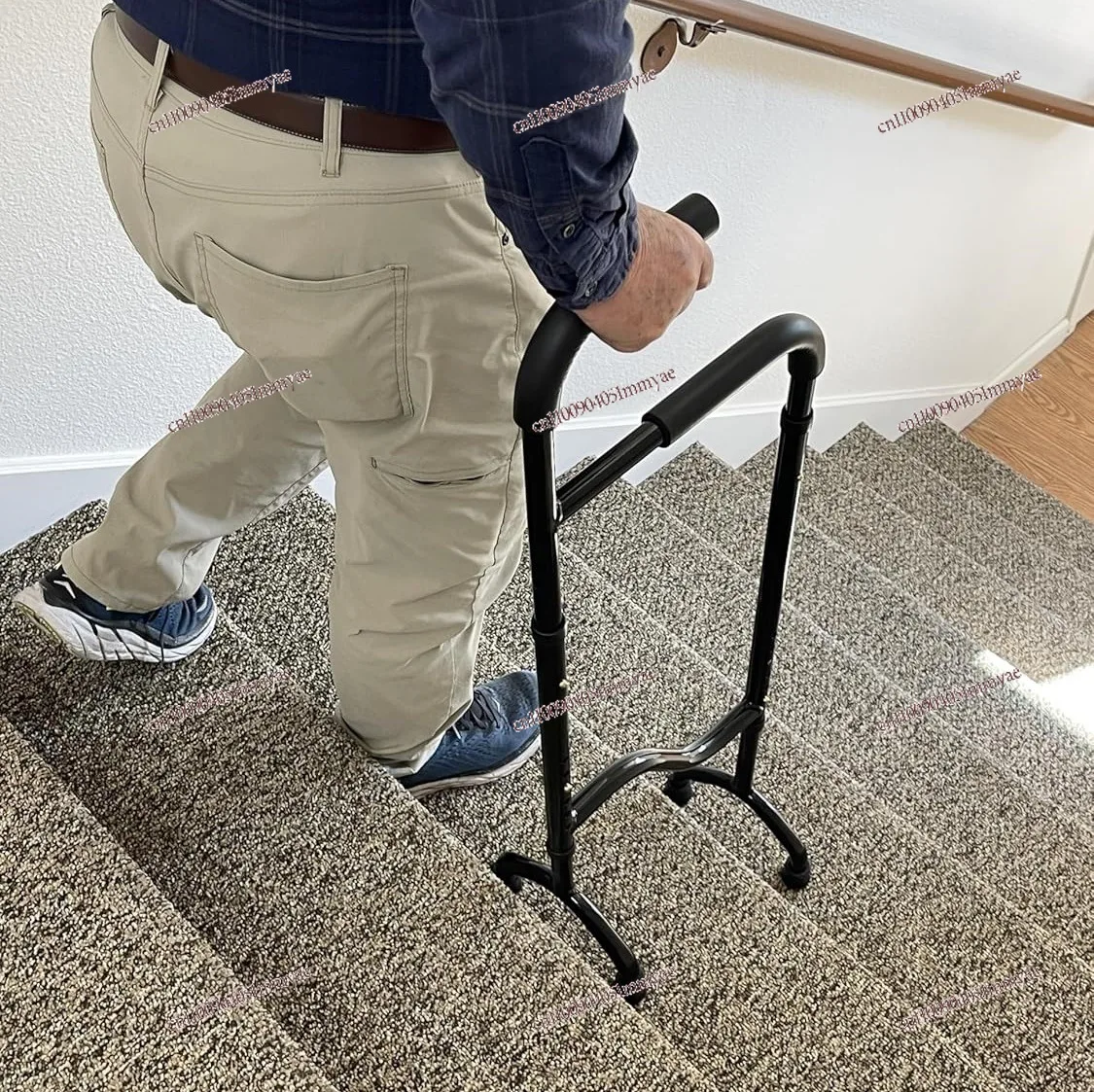 

Stair Climbing Aid Cane, Walker for The Elderly, 2 in 1 Adjustable Height