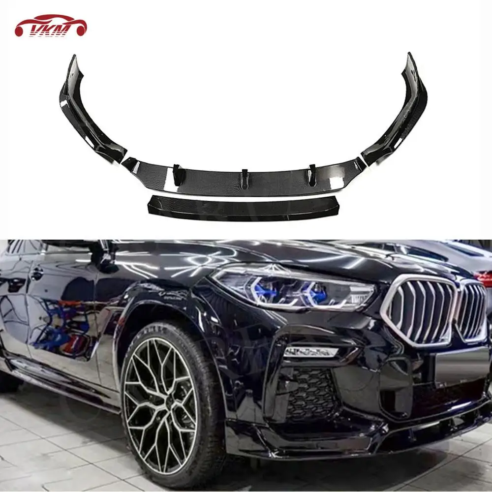 

Carbon Fiber Car Front Bumper Lip Spoiler Splitter for BMW X6 G06 M Sport 2020 2021 2022 2023 ABS Carbon Look Bumper Protector