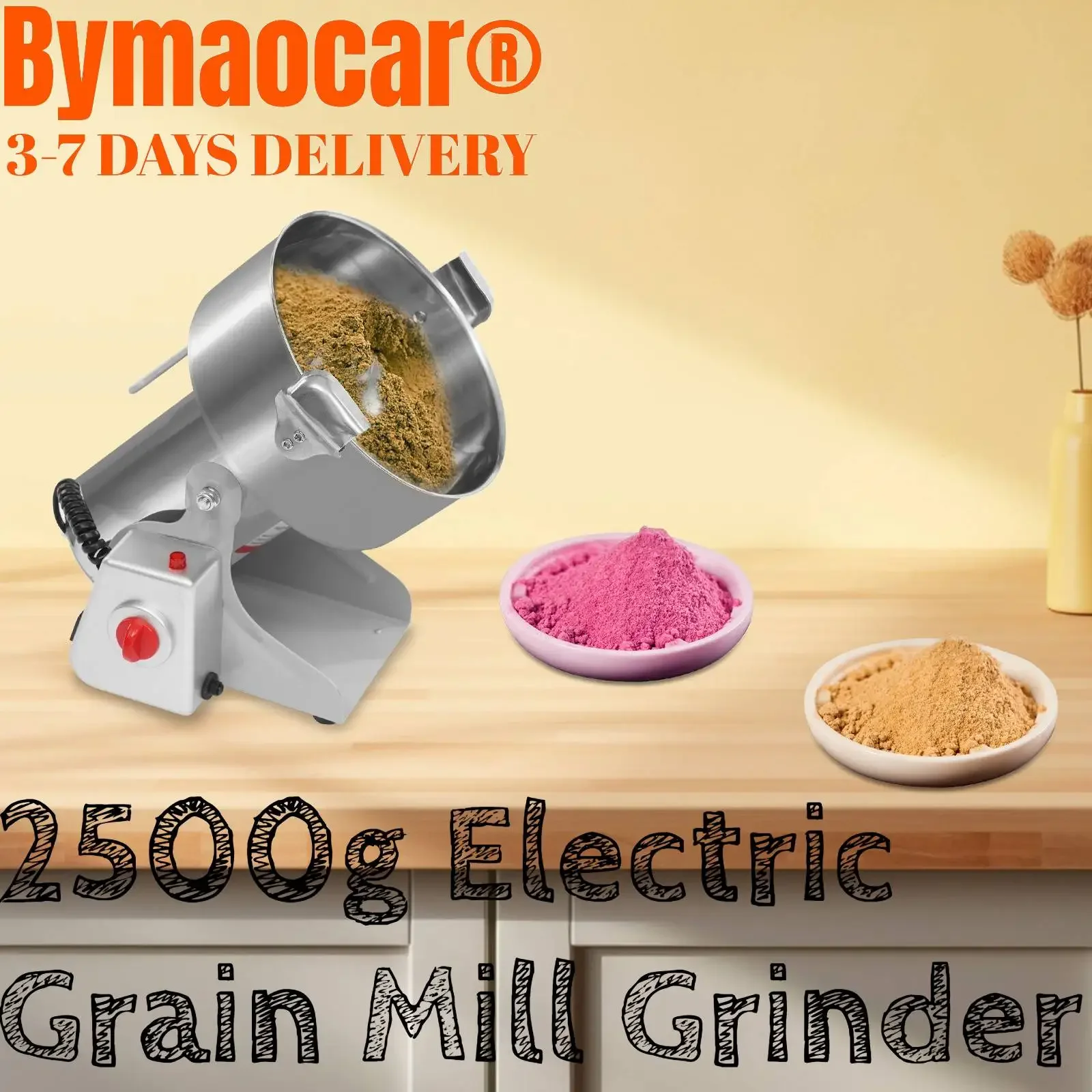 

Электрическая мельница для зерна 2500 г с функцией синхронизации, 4500 Вт, высокоскоростной пульверизатор для сухих трав, специй, кофе, семян, риса, кукурузы, машина