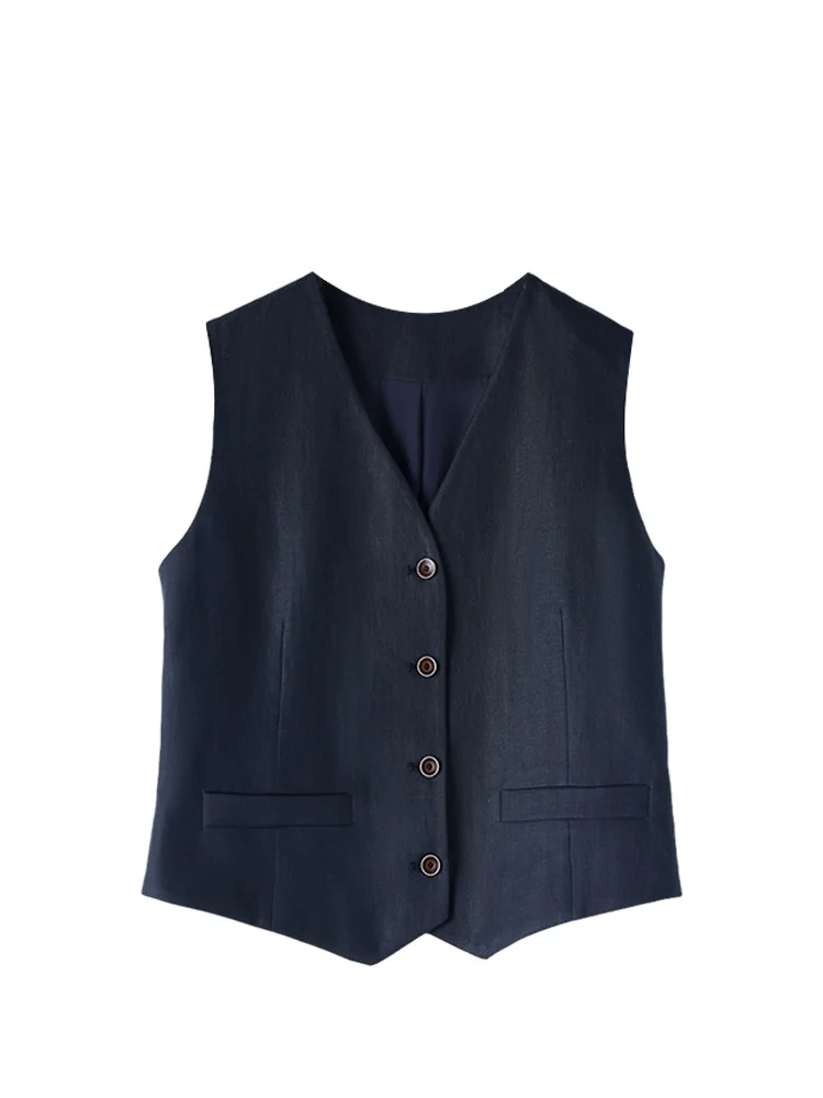 

Loose V-Ne Svel Vest Women's plus Size Summer New Sle Age-Defng Casual Faion Polyester Fiber Korean Sle