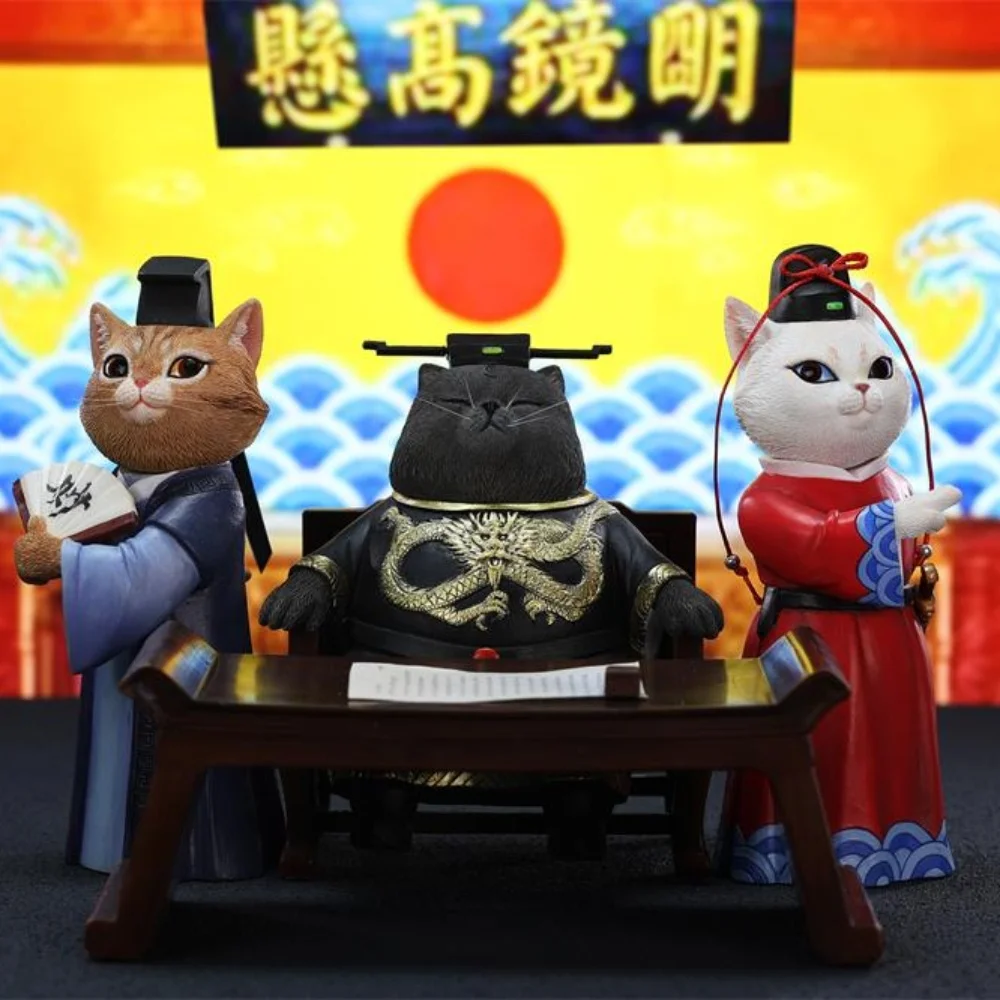 

JXK JXK267 Cat Chinese Ancient Court Guards Magistrat Miniature Scene Statue Decoration Props Accessories Model For Gifts