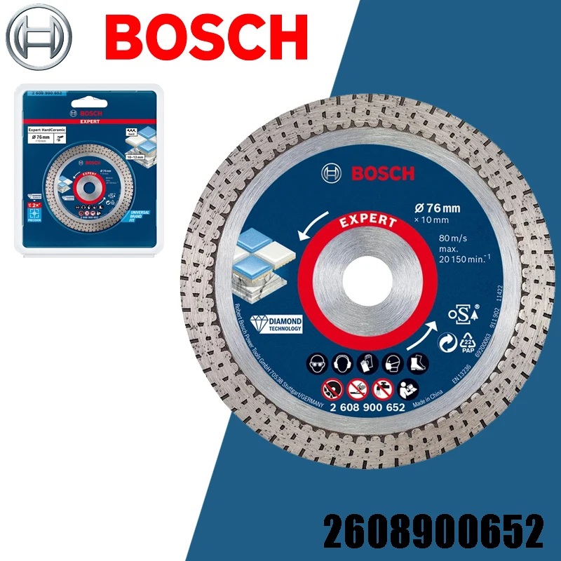 Bosch 2608900652 Professional Expert disco da taglio diamantato in ceramica rigida da 76 mm per piastrelle dure Mini accessori per smerigliatrice angolare in pietra