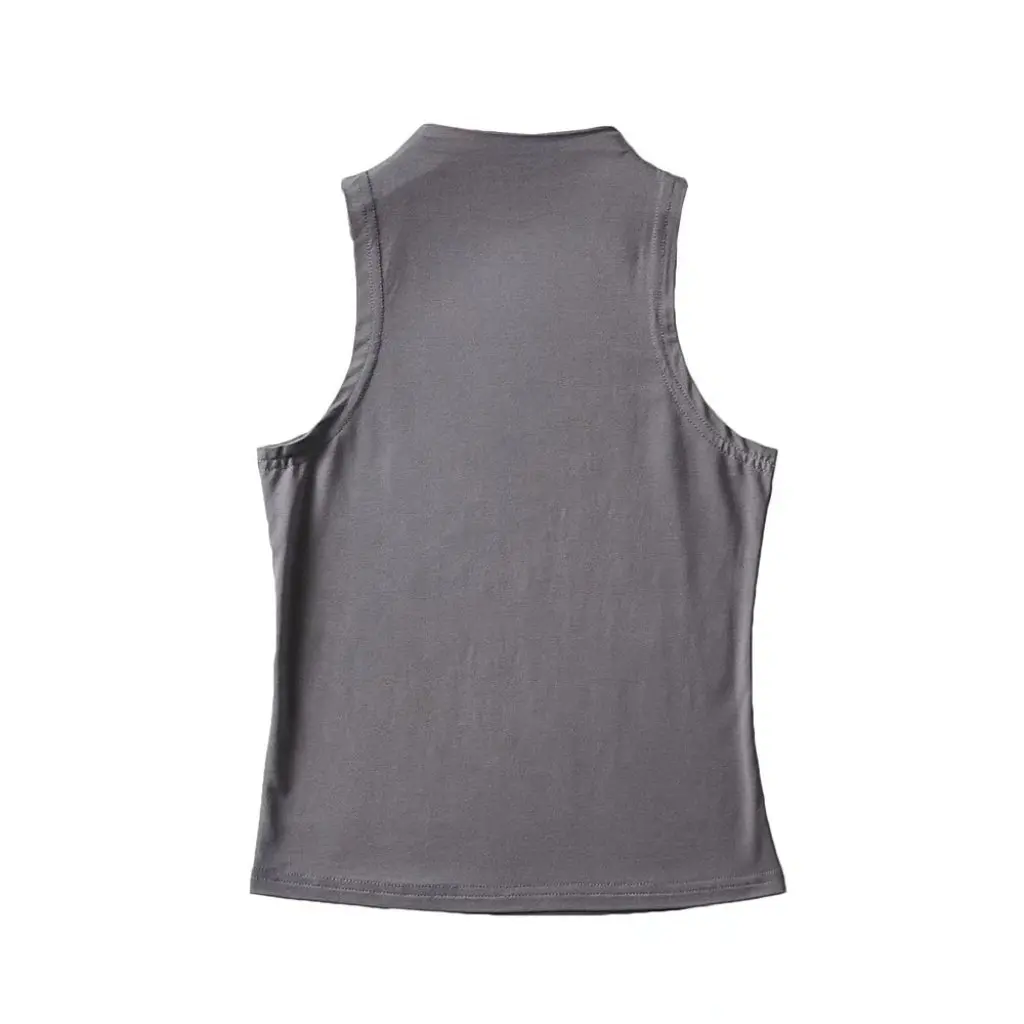 

Women's Slim Fit Solid Color Half Turtleneck Vest Sexy Sleeveless Top for Hot Weather Fashionable Bottoming Tank Top