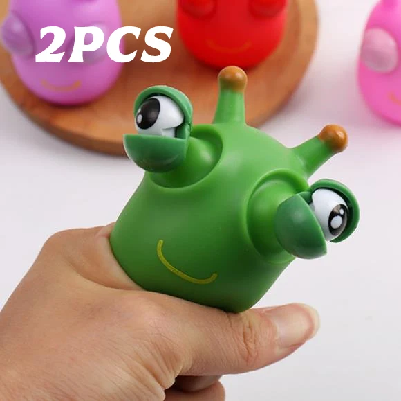 1-2-5 Stück Neuartige Grüne Wurm-Quetschspielzeuge Augen-Fidget-Spielzeug zur Stresslinderung für Kinder & Erwachsene Geburtstagsparty Fidget-Spielzeug Geschenke