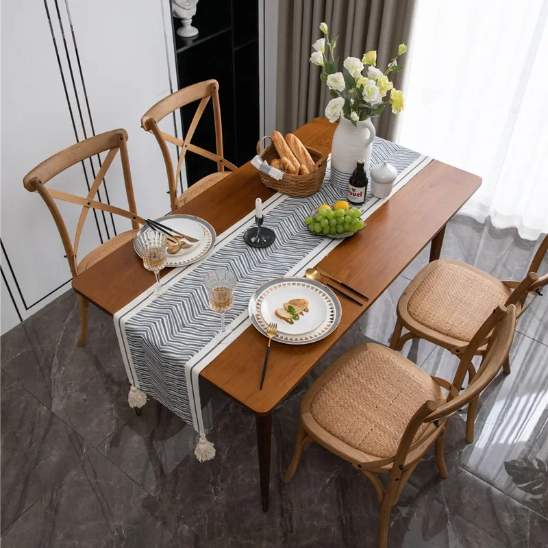 Wave Pattern Table Flag with Tassel Bed Tail Flag Bucket Cabinet Countertop Cover Cloth Locker Table Cloth Home Decor Tablecloth