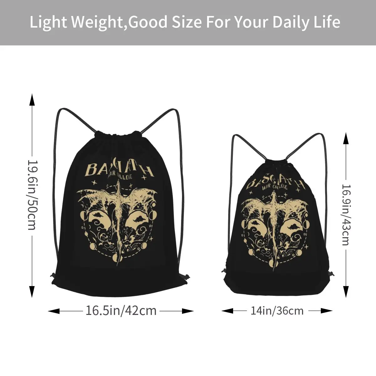 Basgiath War College 20 Fourth Wing Backpacks Fashion Drawstring Bundle Pocket Sports Bag Book Bags for Man Woman Students
