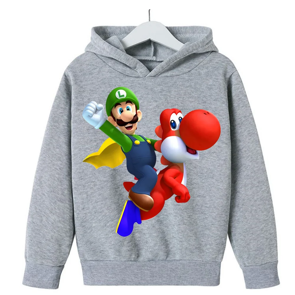 Nowe bluzy Super Marios moda dziecięca Baby Boy ubrania Marios Bros bluzy moda dziecięca topy dziewczyny odzież codzienna