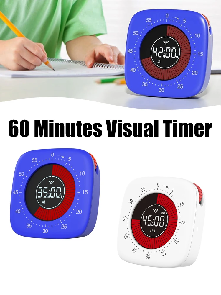 Visual Timer Mechanical Countdown Timers Kitchen Classroom Baking Clock For Teaching Meeting Cookin Working Silent Timer Dedicat