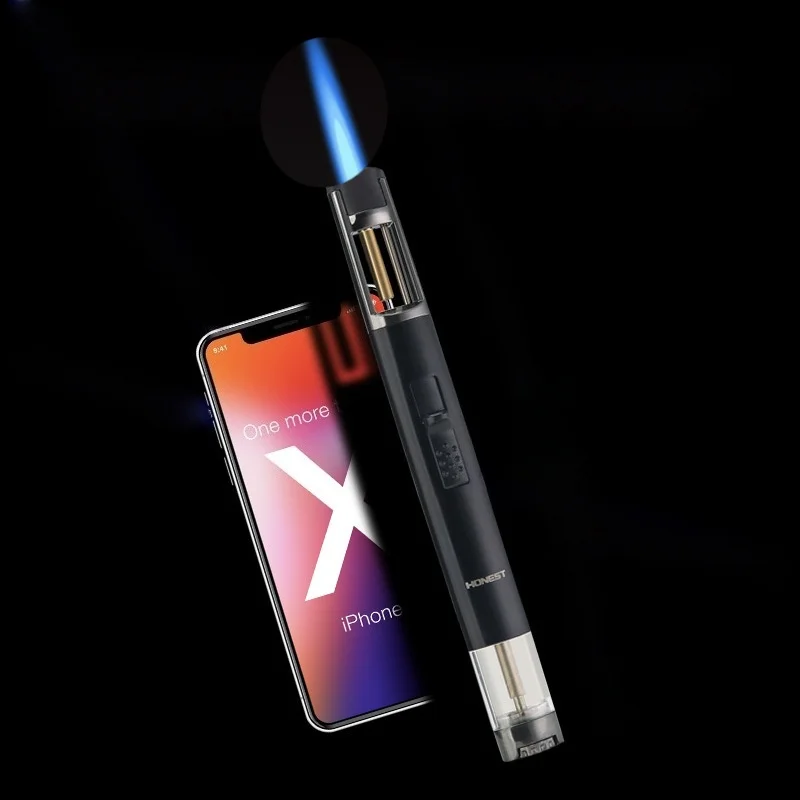 

Compact Turbo Mini Flashlight Outdoor Windproof Metal Jet Direct Charge Cigar Lighter Cigarette Accessories Men's Gift