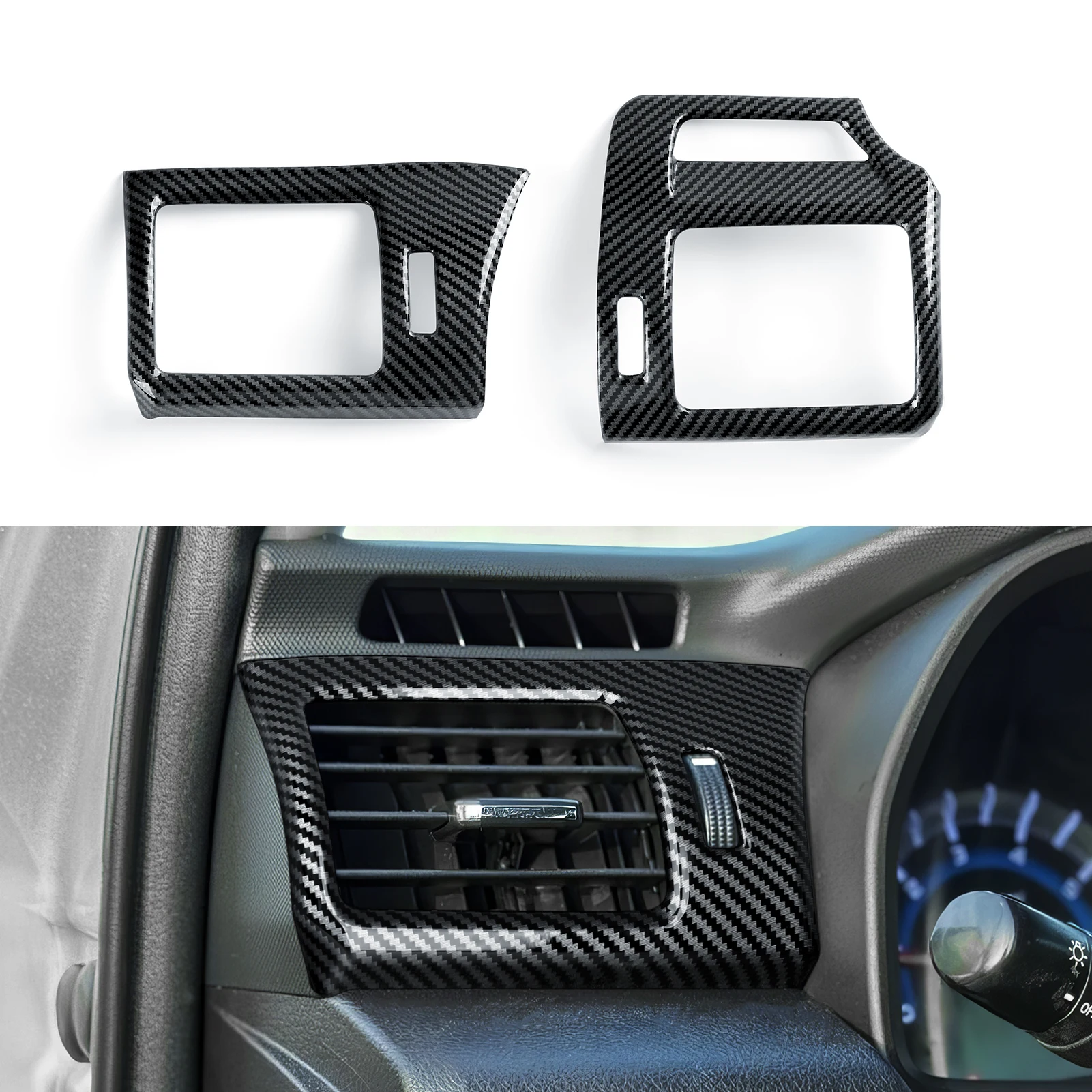 

For Toyota 4Runner (2010-2024).Car Center Console Side Air Vents Panel. Carbon Fiber Interior Sticker ABS Trim Accessories