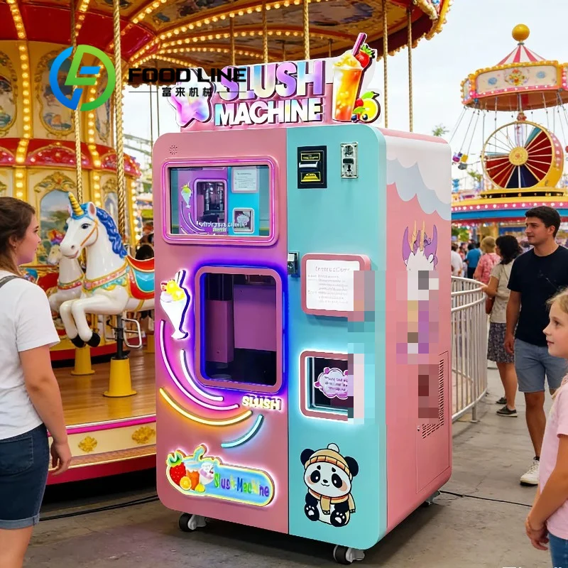 Pre Mix Adapted Slushie Vending Machine Work Well With Ready Mixed Commercial Slush Base Liquid Shorten On Site Raw Material