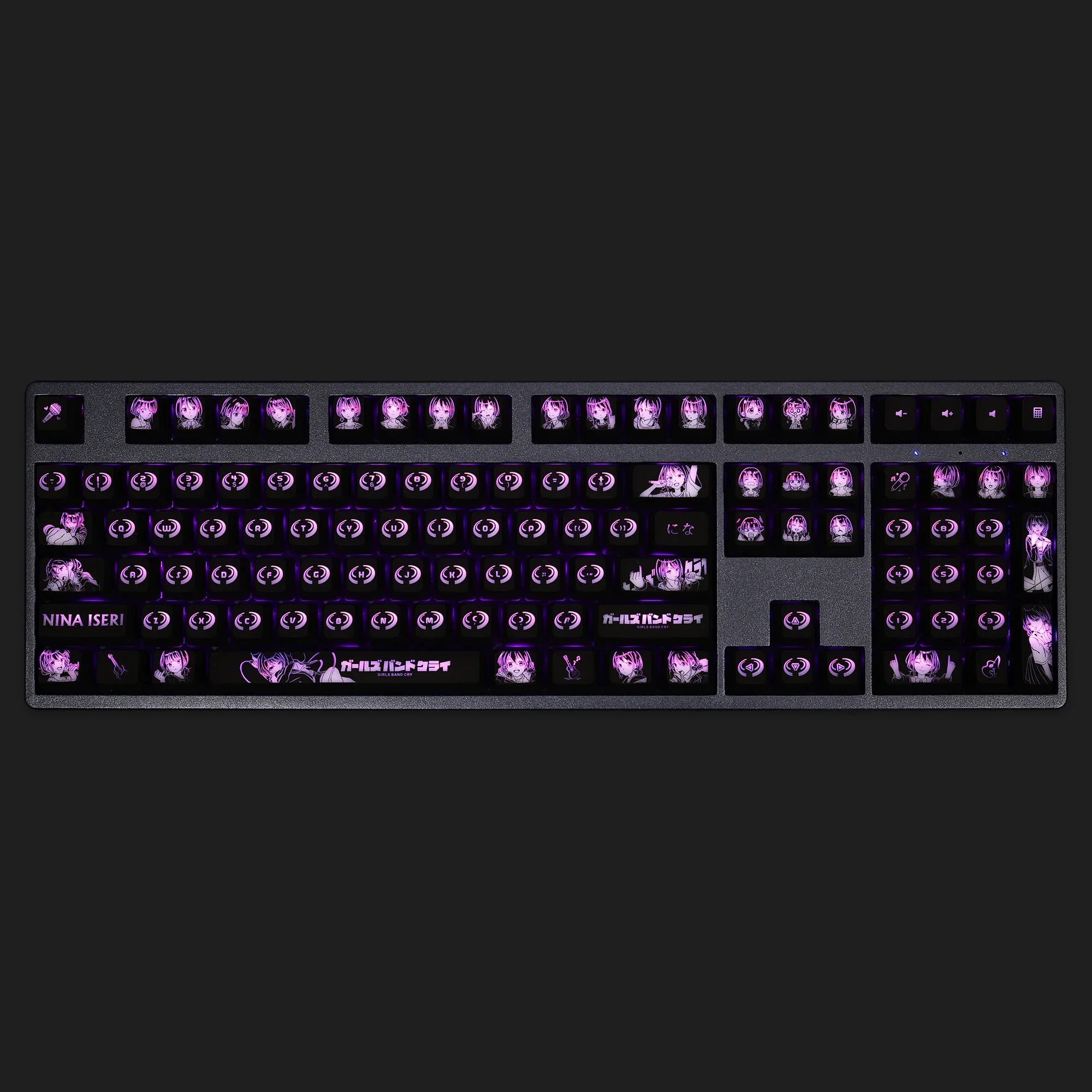 104 Keys Iseri Nina GIRLS BAND CRY Anime DIY Custom DIY Backlit Keycaps Coating for Mechanical Keyboard Corsair K70 Razer Cherry